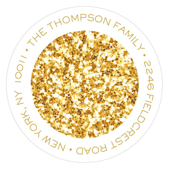 Gold Season Round Address Labels